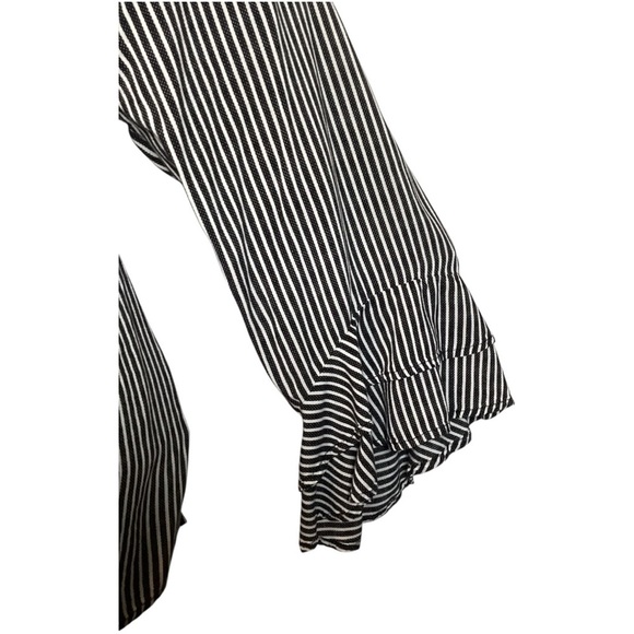 Fred David Black and White Striped Blouse, Plus Size 2X - Picture 3 of 7